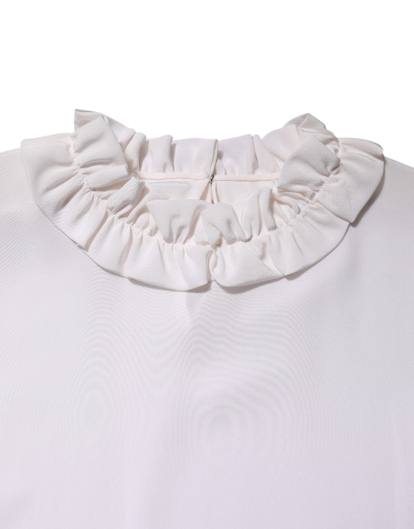 Dolce & Gabbana Weiße Bluse mit gerafftem Ausschnitt Pullover-Oberteil