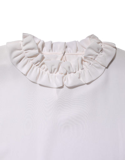 Dolce & Gabbana Weiße Bluse mit gerafftem Ausschnitt Pullover-Oberteil