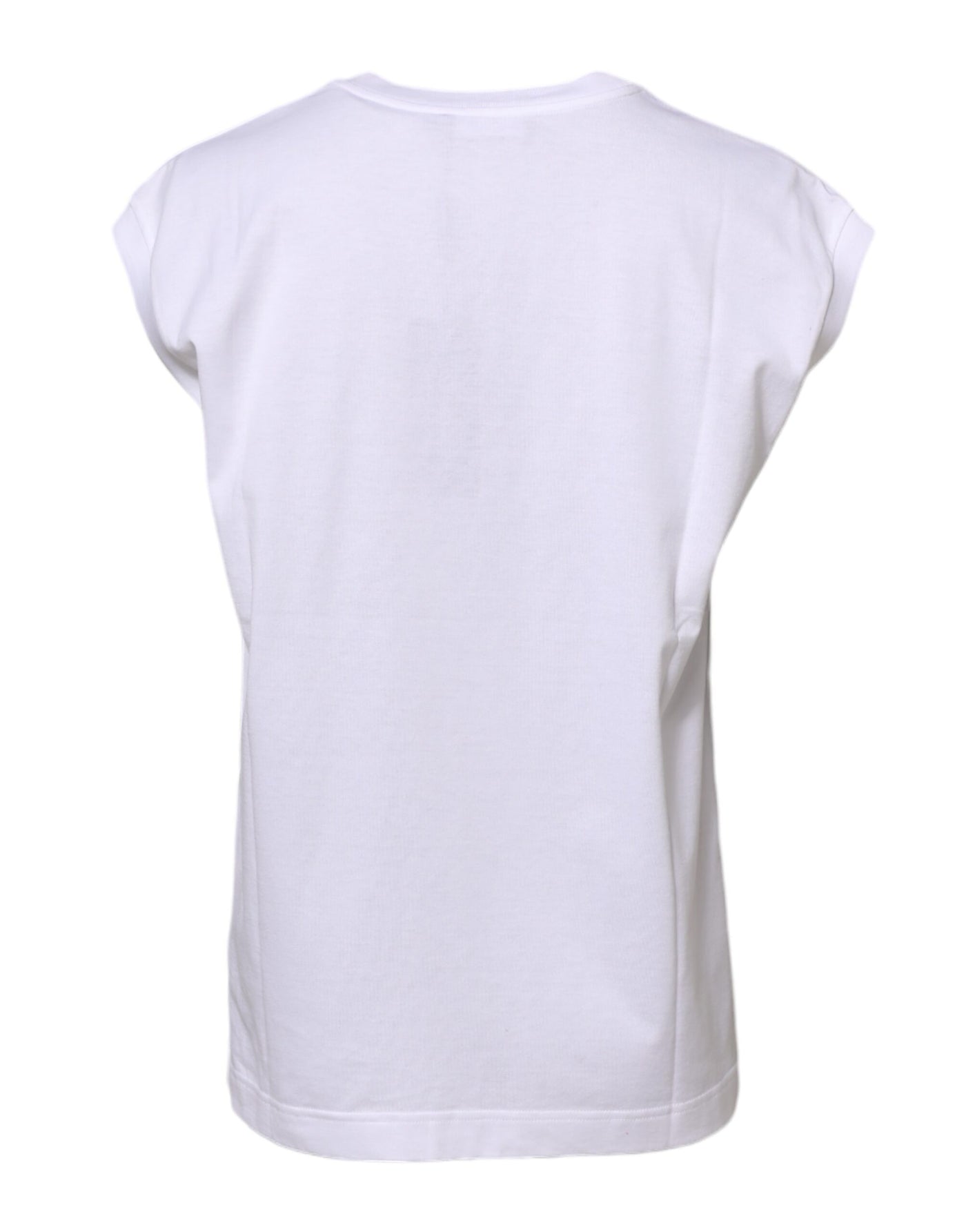 Dolce & Gabbana Weißes ärmelloses Baumwoll-Tank-T-Shirt für Frauen