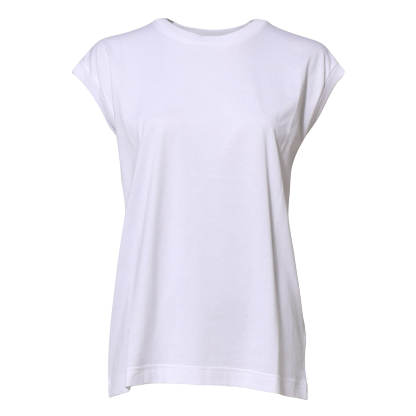 Dolce & Gabbana Weißes ärmelloses Baumwoll-Tank-T-Shirt für Frauen