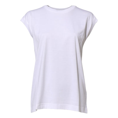 Dolce & Gabbana Weißes ärmelloses Baumwoll-Tank-T-Shirt für Frauen