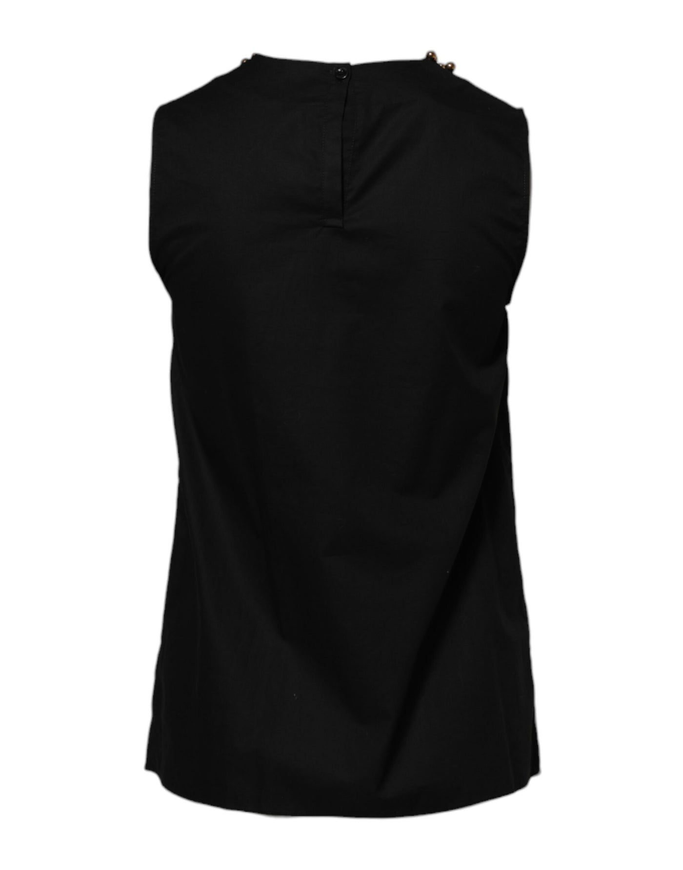 Boutique Moschino Schwarzes ärmelloses Baumwoll-Tank-T-Shirt für Frauen