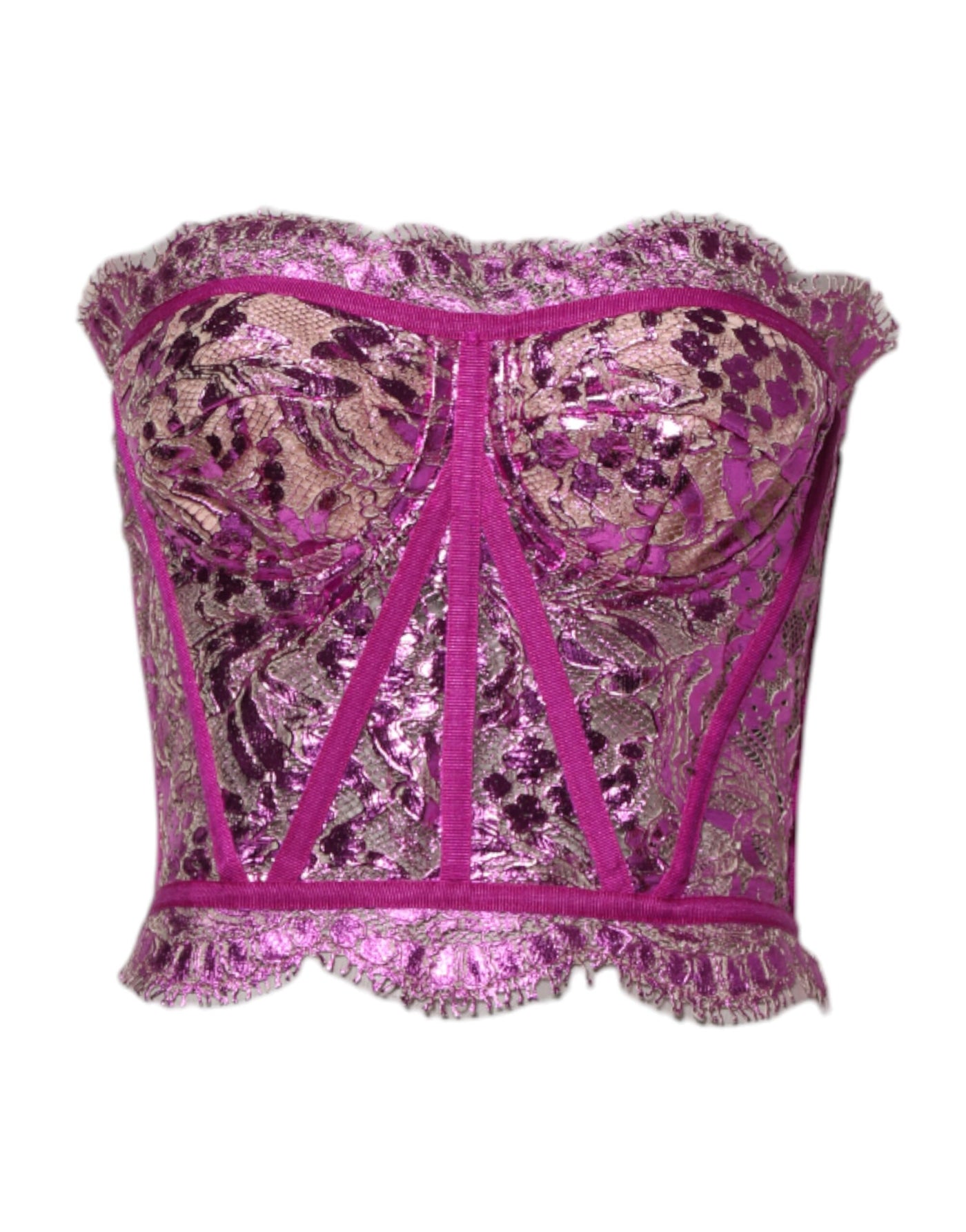 Dolce & Gabbana Rosa Bustier ärmelloses Korsett Bluse Top