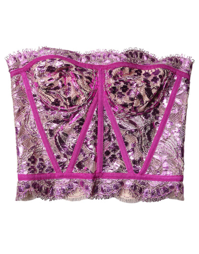Dolce & Gabbana Rosa Bustier ärmelloses Korsett Bluse Top
