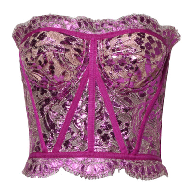 Dolce & Gabbana Rosa Bustier ärmelloses Korsett Bluse Top