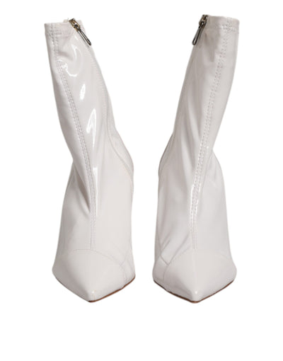 Elisabetta Franchi Weiß Stiletto Heels Mid Calf Stiefel Schuhe