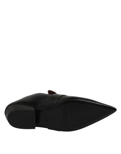 Marsell Schwarz Weiches Leder Loafer Pointed Toe Slip On Schuhe