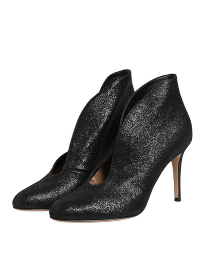 Gianvito Rossi Metallic Schwarz Pumpe Stiletto Heels Schuhe