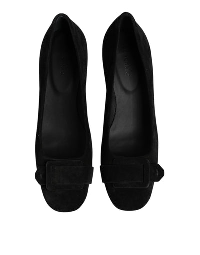 DEL CARLO Schwarz Wildleder Slip On High Heels Pumpe Schuhe