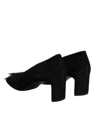 DEL CARLO Schwarz Wildleder Slip On High Heels Pumpe Schuhe
