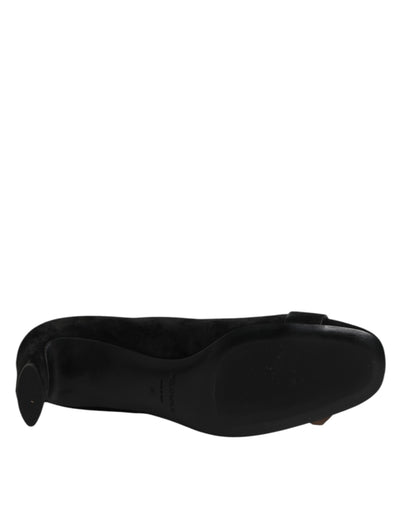 DEL CARLO Schwarz Wildleder Slip On High Heels Pumpe Schuhe