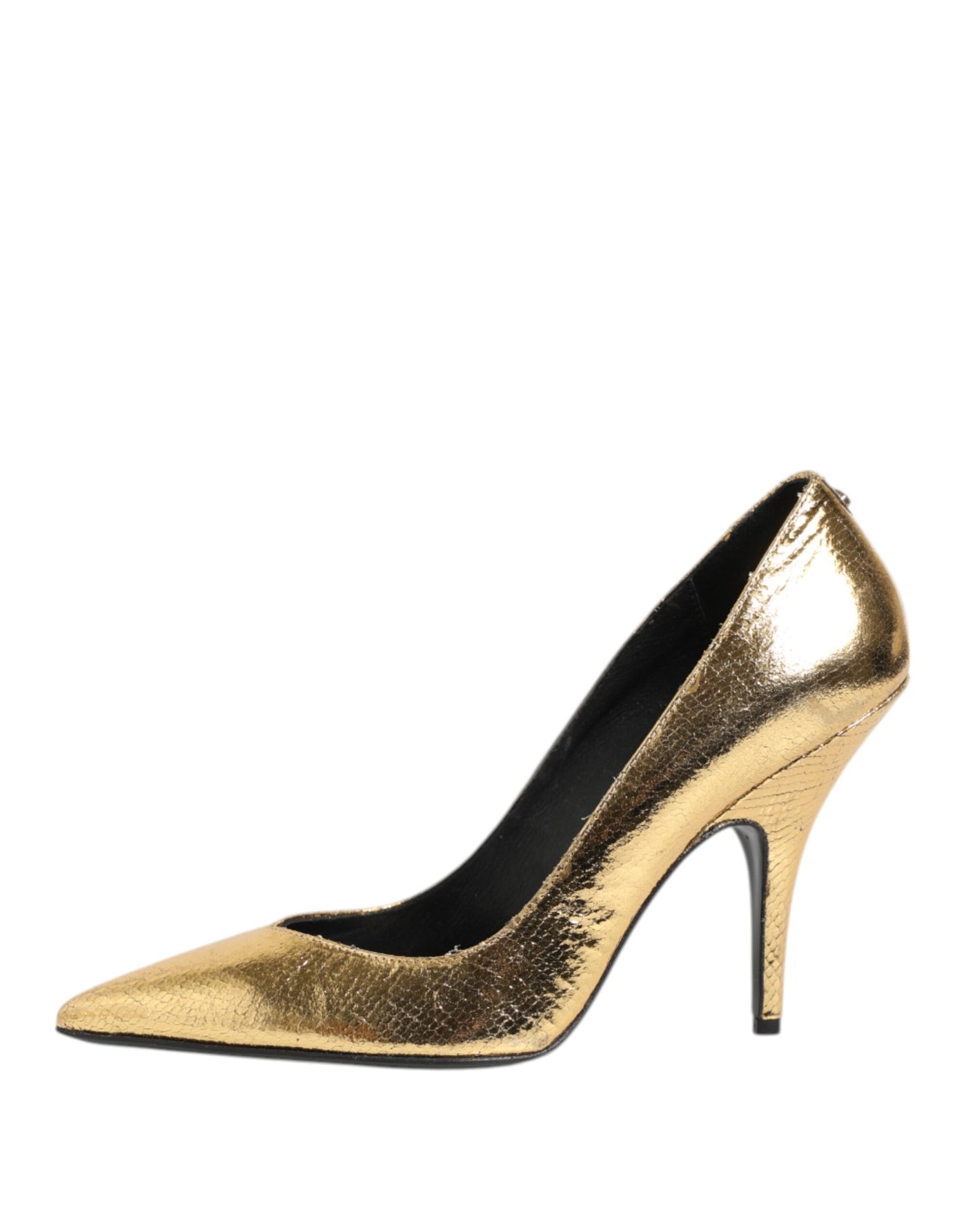 Patrizia Pepe Gold Lackleder High Heels Pump Schuhe