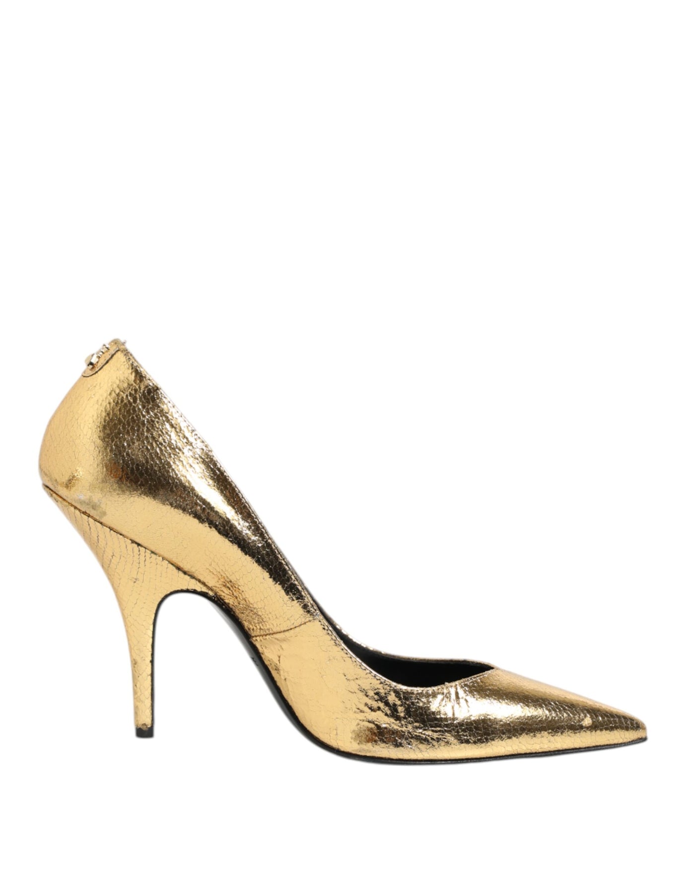 Patrizia Pepe Gold Lackleder High Heels Pump Schuhe