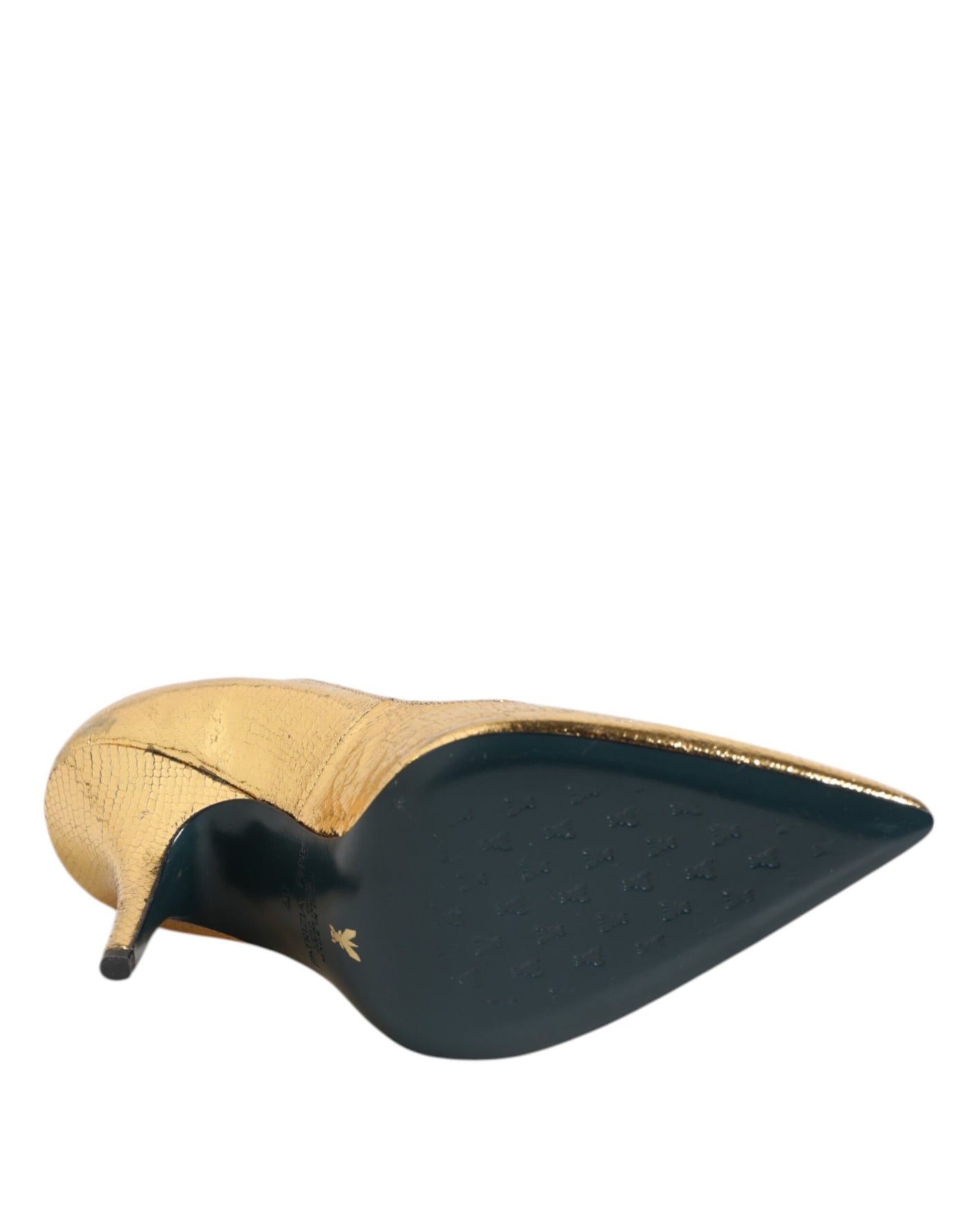 Patrizia Pepe Gold Lackleder High Heels Pump Schuhe