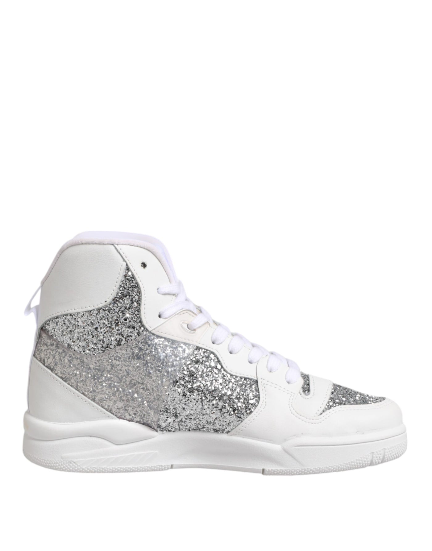 Chiara Ferragni Weiß Silber High Top Frauen Turnschuhe Schuhe