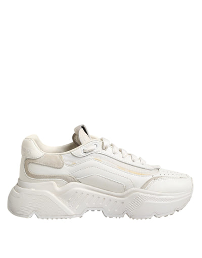 Dolce & Gabbana Weiße DAYMASTER Kalbsleder Sneakers Schuhe