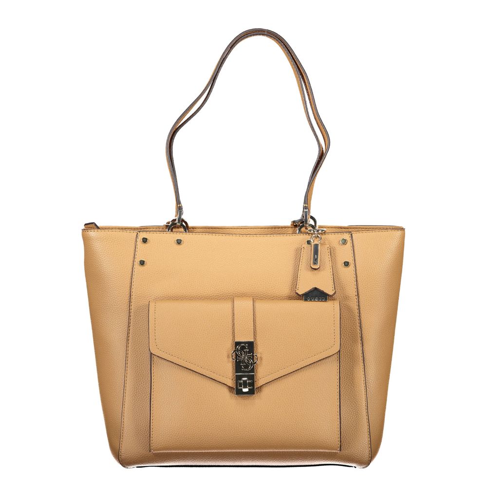 Guess Jeans Braune Polyethylen-Handtasche