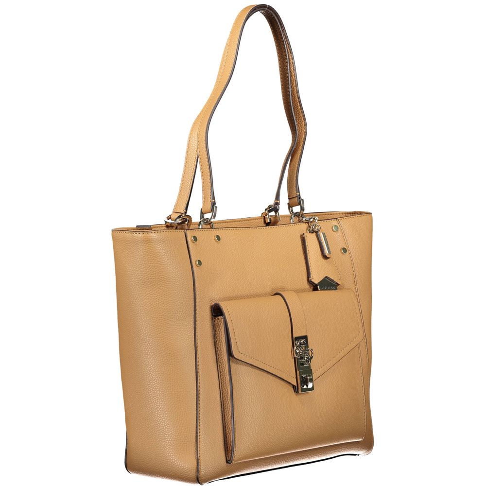 Guess Jeans Braune Polyethylen-Handtasche