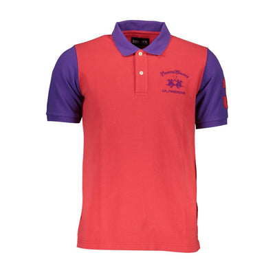 La Martina Rotes Baumwoll-Poloshirt