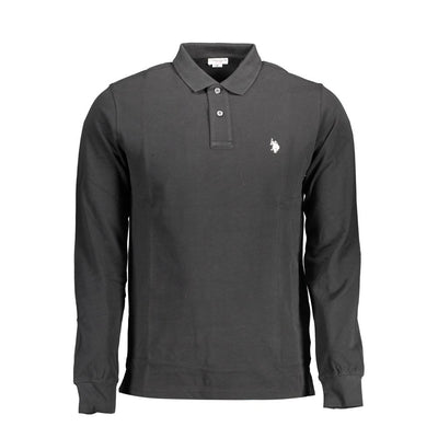 U.S. POLO ASSN. Schwarzes Baumwoll-Poloshirt