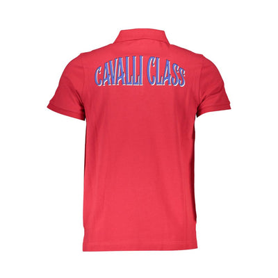 Cavalli Class Rotes Baumwoll-Poloshirt