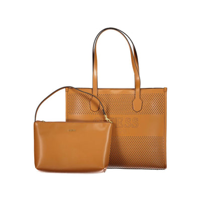 Guess Jeans Braune Polyethylen-Handtasche