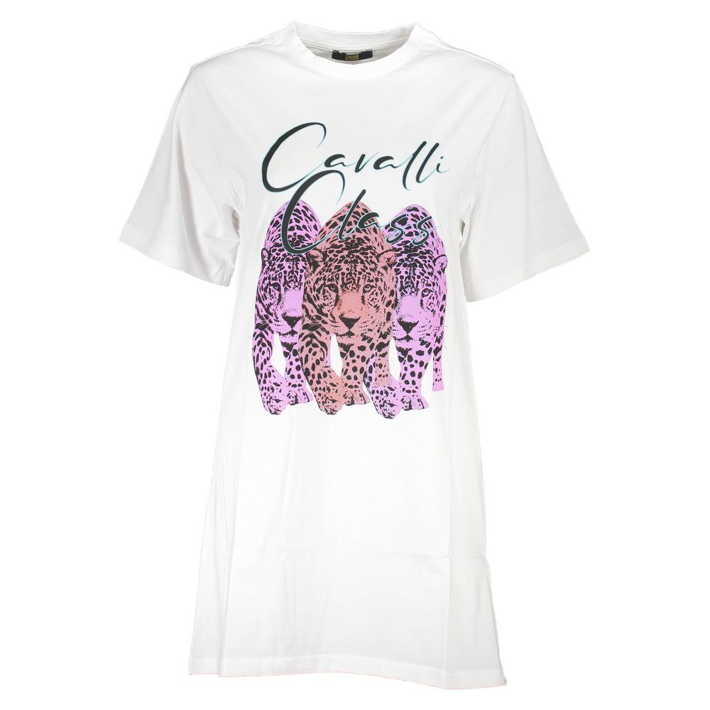 Cavalli Class Weißes Baumwollkleid