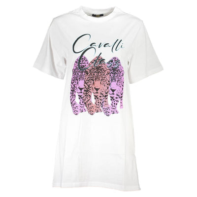 Cavalli Class Weißes Baumwollkleid