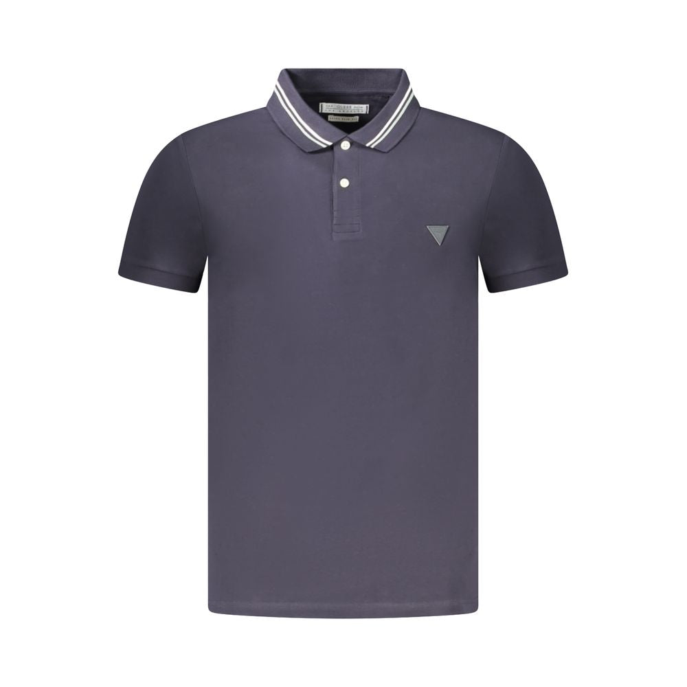 Guess Jeans Blaues Baumwoll-Poloshirt