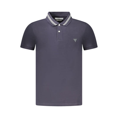 Guess Jeans Blaues Baumwoll-Poloshirt