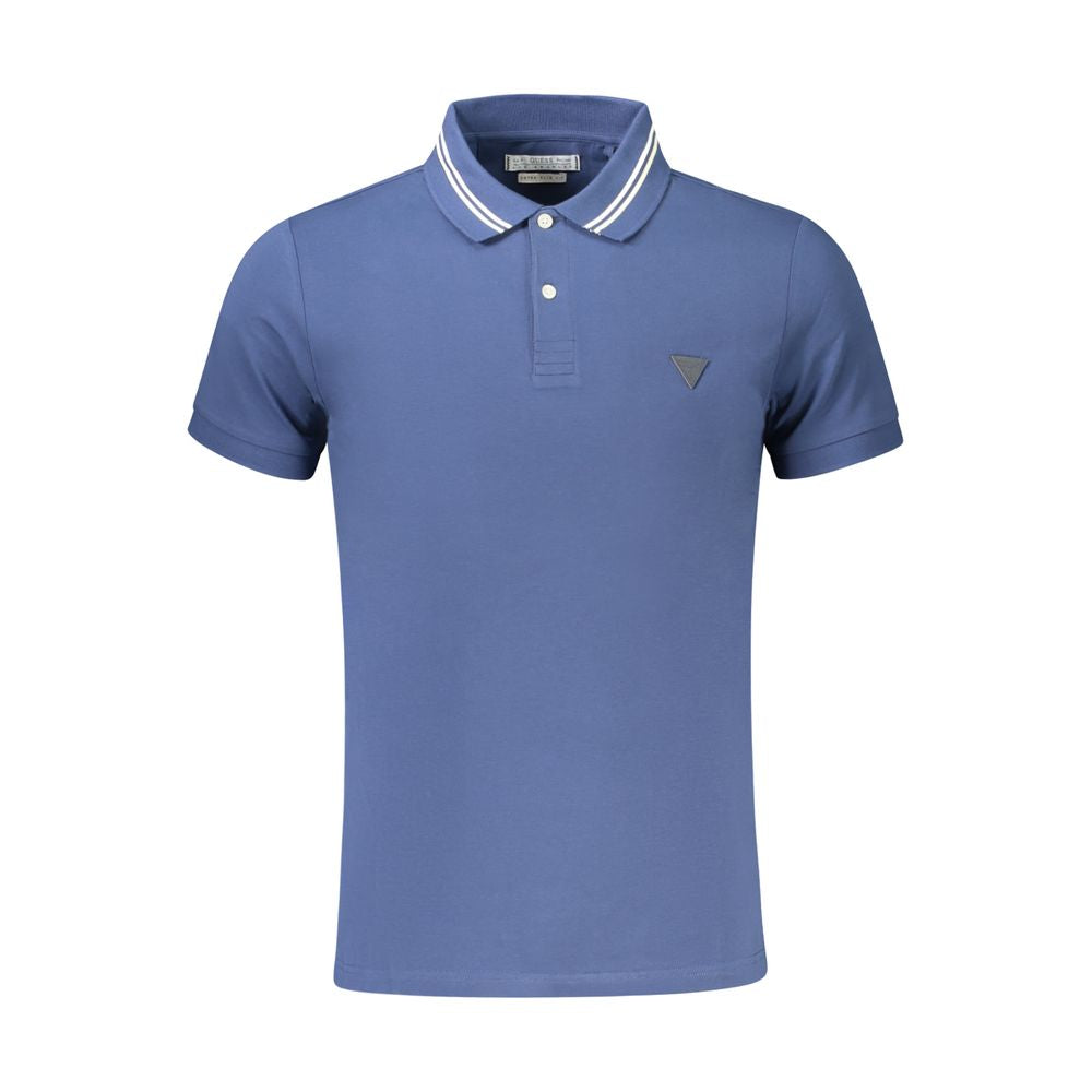 Guess Jeans Blaues Baumwoll-Poloshirt