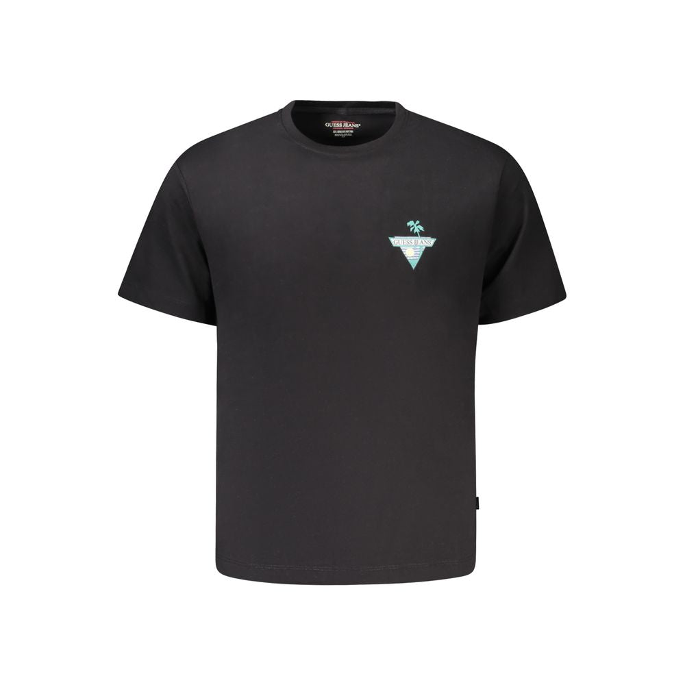 Guess Jeans Schwarzes T-Shirt aus Baumwolle