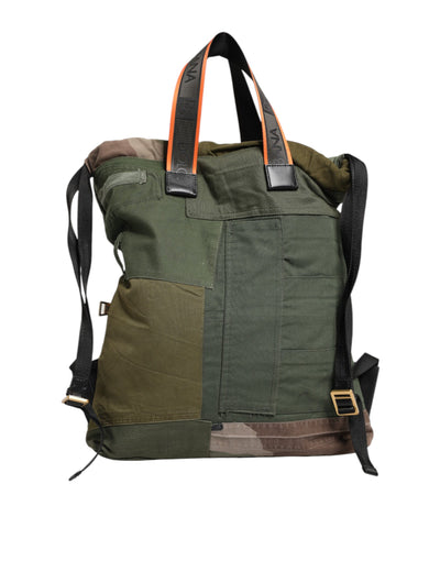 Dolce & Gabbana Militär Grün Patchwork Rucksack Rucksack Tasche