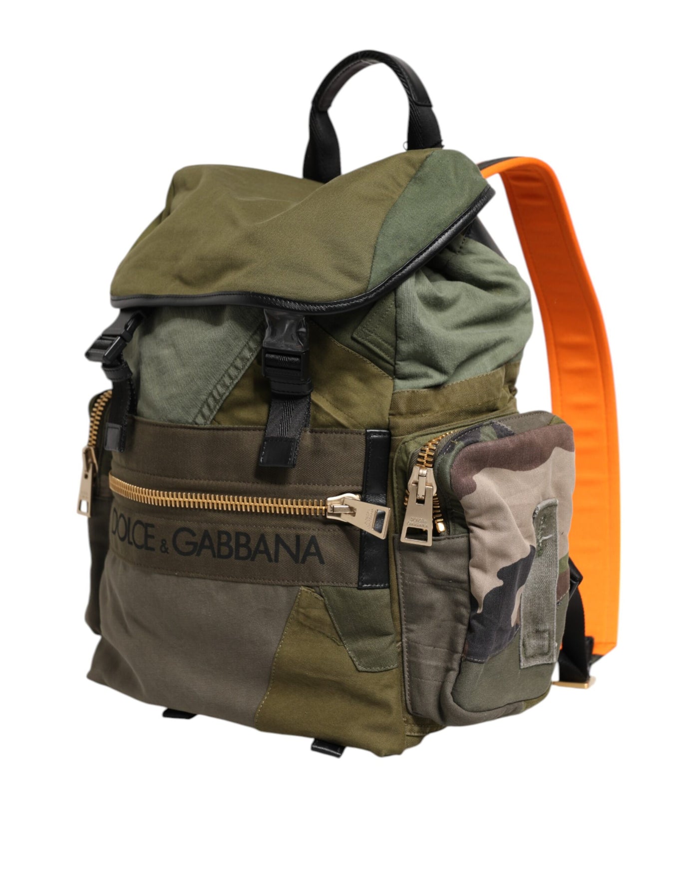 Dolce & Gabbana Militär Grün Patchwork Rucksack Rucksack Tasche