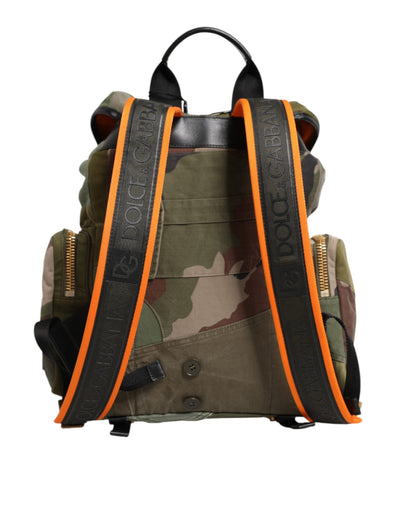 Dolce & Gabbana Militär Grün Patchwork Rucksack Rucksack Tasche