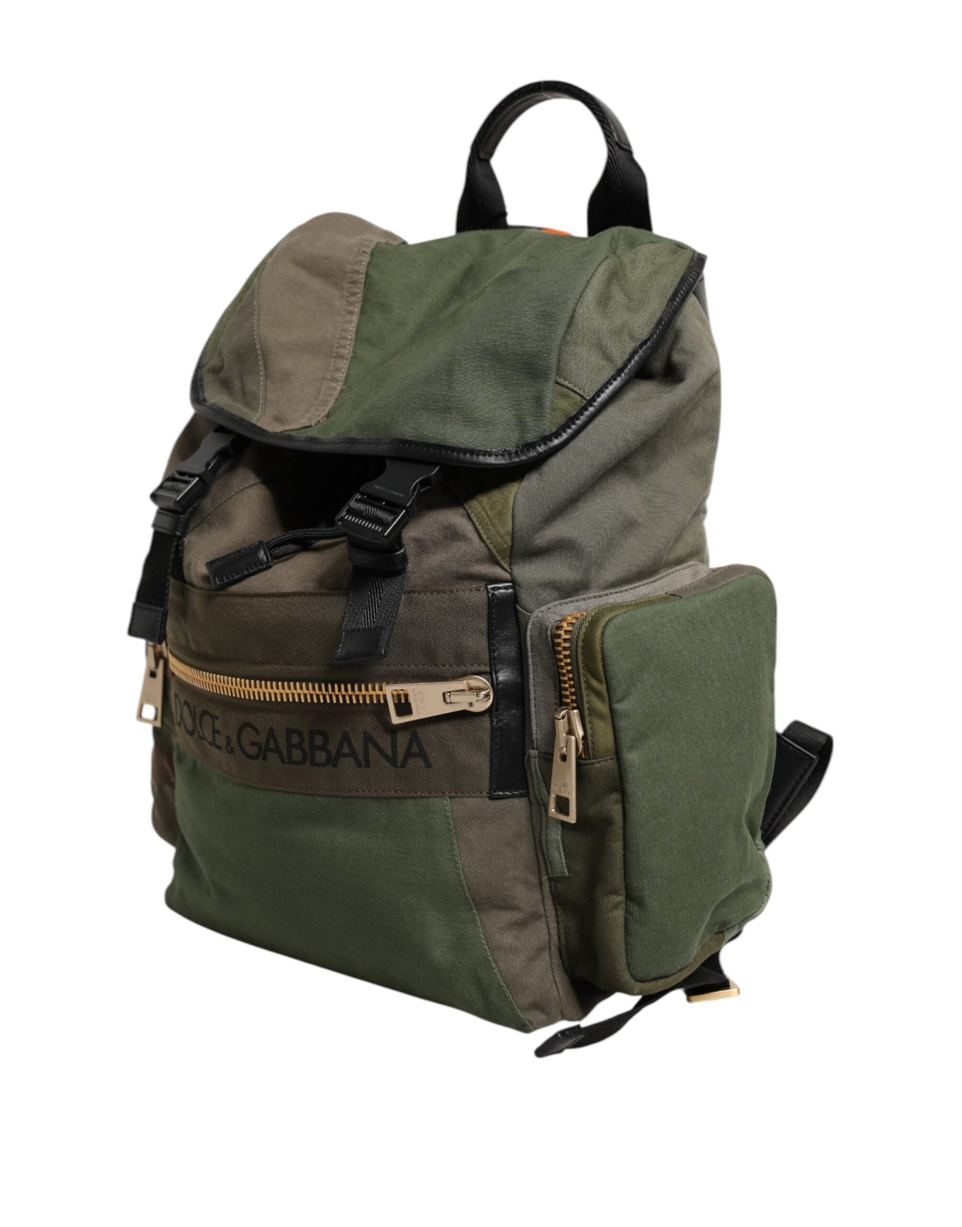 Dolce & Gabbana Militär Grün Patchwork Rucksack Rucksack Tasche