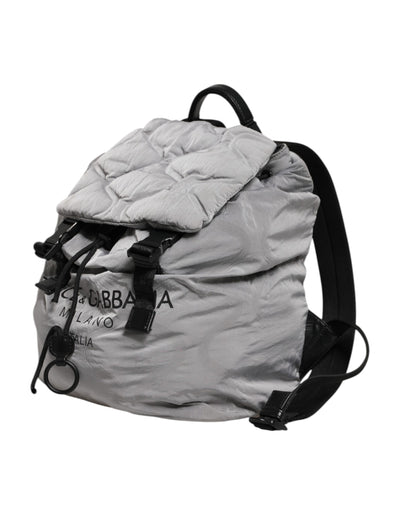 Dolce & Gabbana Graue Milano Print Drawstring Travel Backpack Tasche