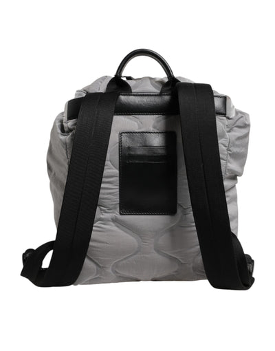Dolce & Gabbana Graue Milano Print Drawstring Travel Backpack Tasche