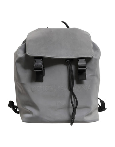 Dolce & Gabbana Grauer Palermo Reflektor Schnallen Kordelzug Rucksack Tasche