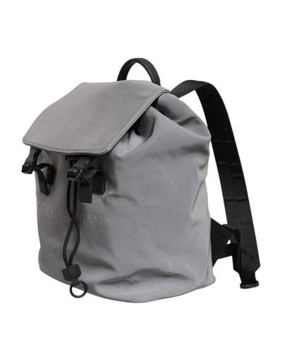 Dolce & Gabbana Grauer Palermo Reflektor Schnallen Kordelzug Rucksack Tasche