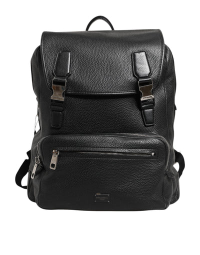 Dolce & Gabbana Schwarzer Palermo-Rucksack Tasche aus gehämmertem Kalbsleder