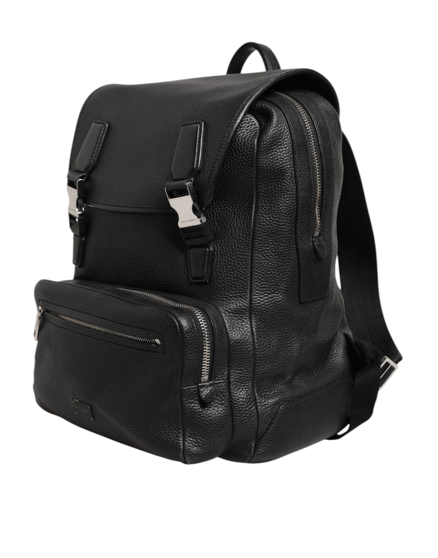 Dolce & Gabbana Schwarzer Palermo-Rucksack Tasche aus gehämmertem Kalbsleder