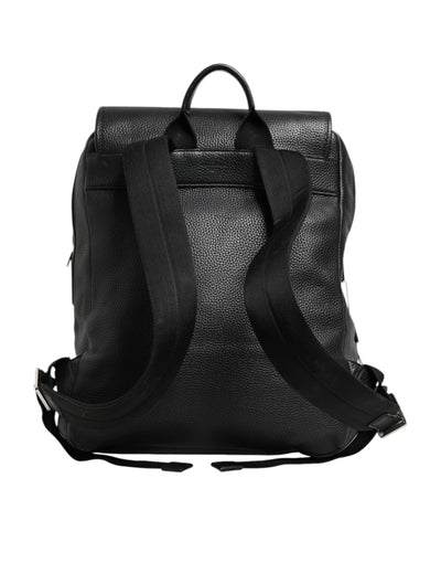 Dolce & Gabbana Schwarzer Palermo-Rucksack Tasche aus gehämmertem Kalbsleder