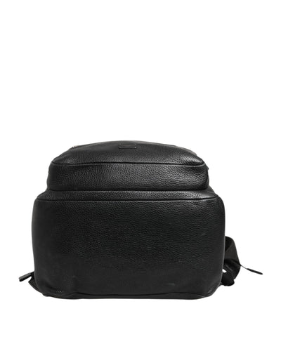 Dolce & Gabbana Schwarzer Palermo-Rucksack Tasche aus gehämmertem Kalbsleder