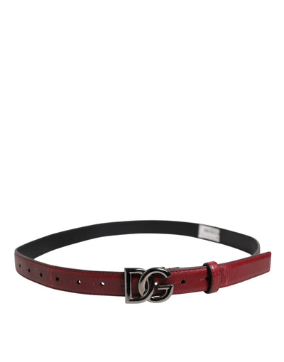 Dolce & Gabbana Roter klassischer Metallgürtel mit DG-Logo-Schnalle
