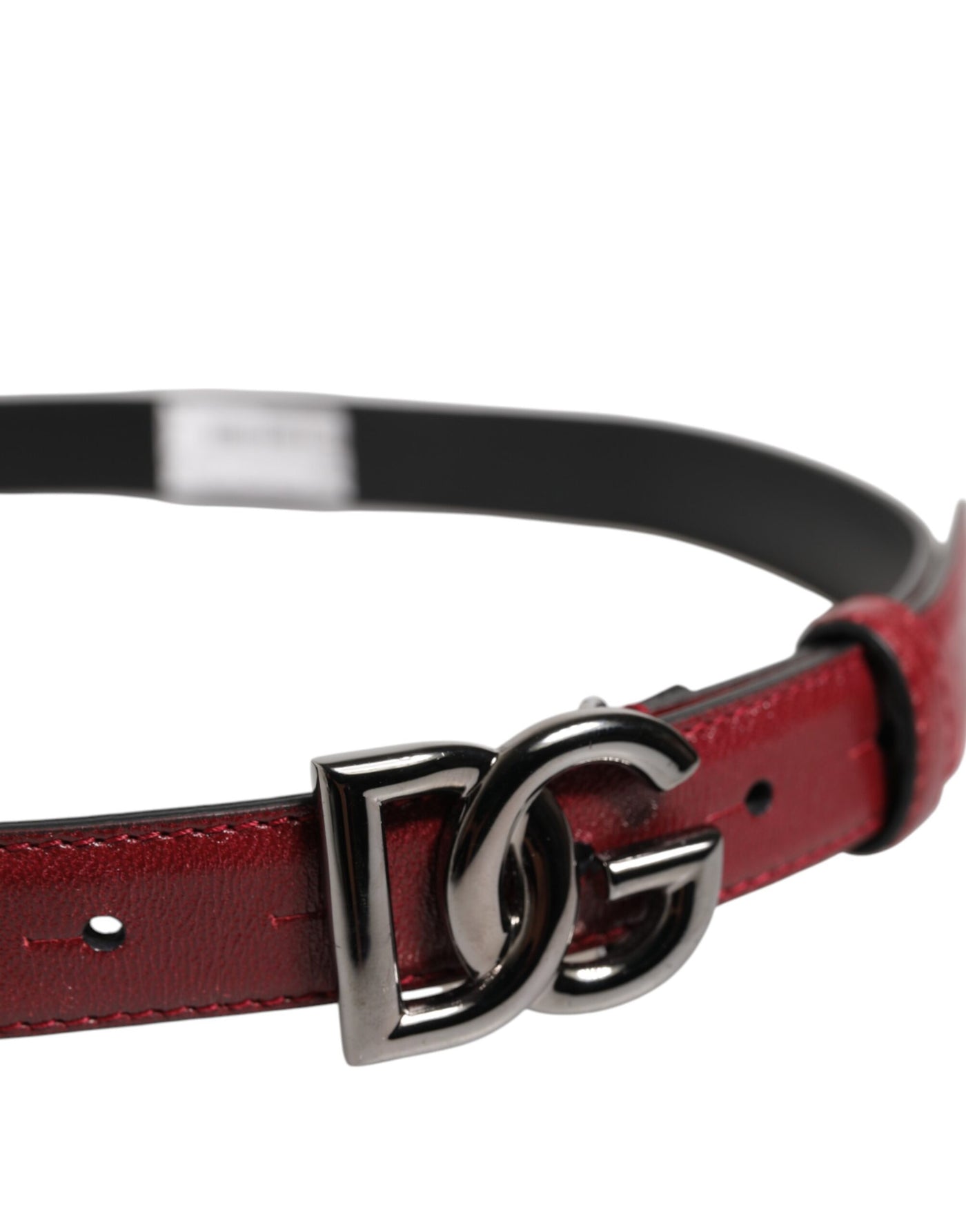Dolce & Gabbana Roter klassischer Metallgürtel mit DG-Logo-Schnalle