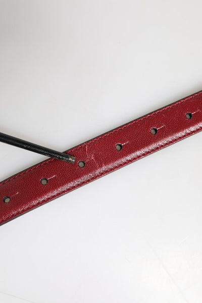 Dolce & Gabbana Roter klassischer Metallgürtel mit DG-Logo-Schnalle