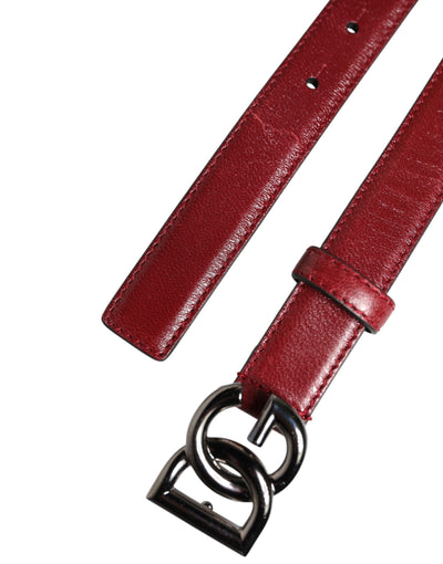 Dolce & Gabbana Roter klassischer Metallgürtel mit DG-Logo-Schnalle