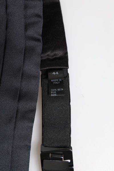 Dolce & Gabbana Dunkelblauer Gürtel aus 100% Seide Taillenkummerbund