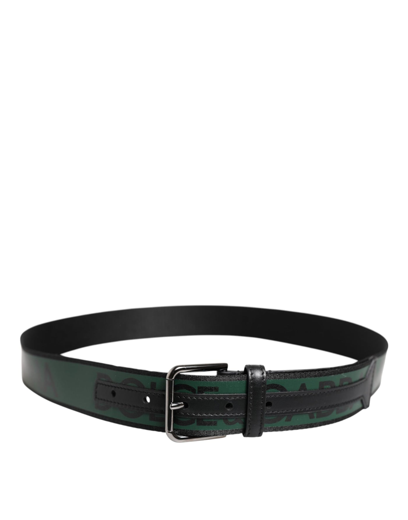Dolce & Gabbana Grün Schwarz Polyester DG Logo Schnalle Gürtel
